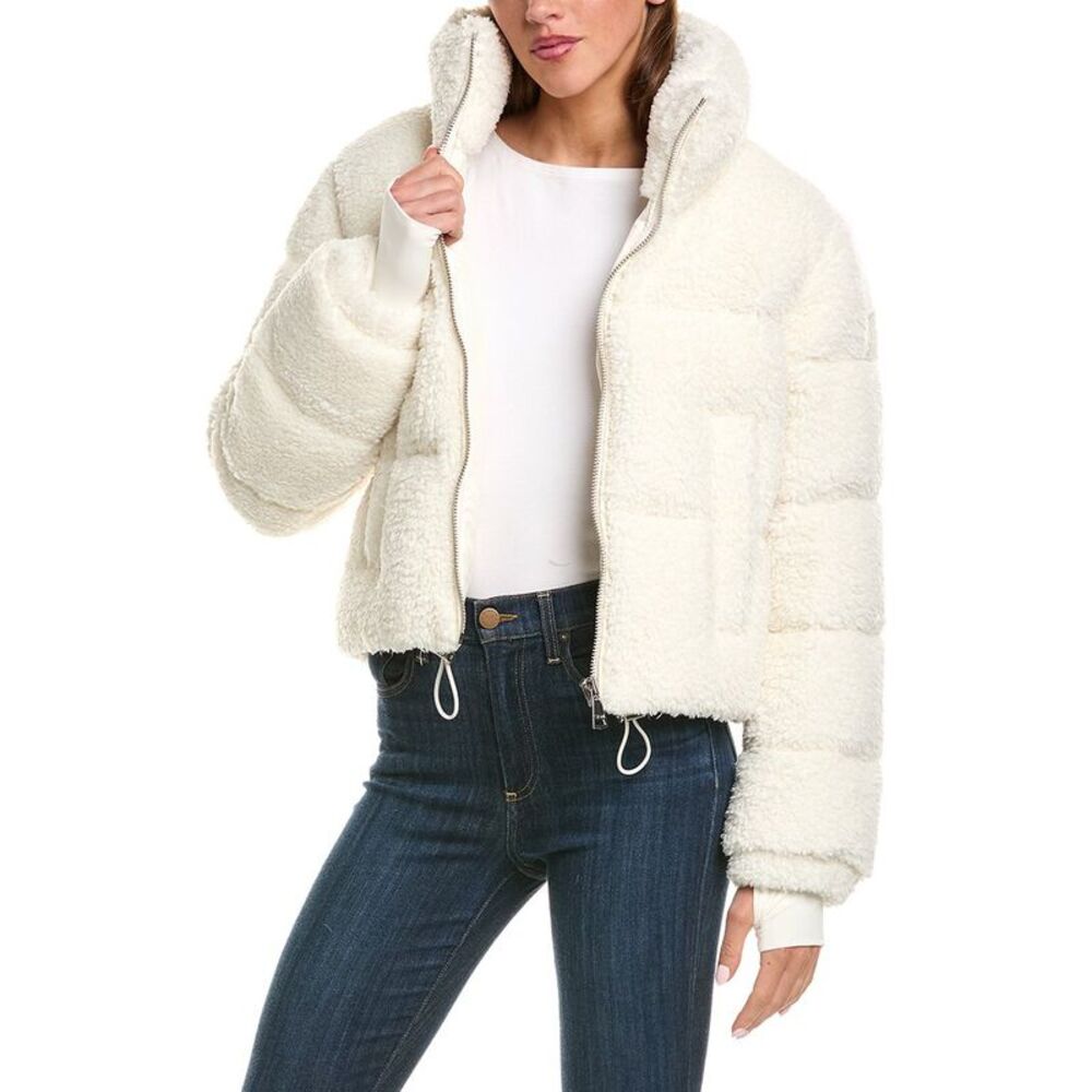 Sam. Womens Down Sherpa Puffer Jacket, White